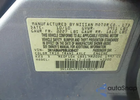 2011 Nissan Sentra 2.0S from USA, damaged, VIN 3N1AB6AP8BL638437